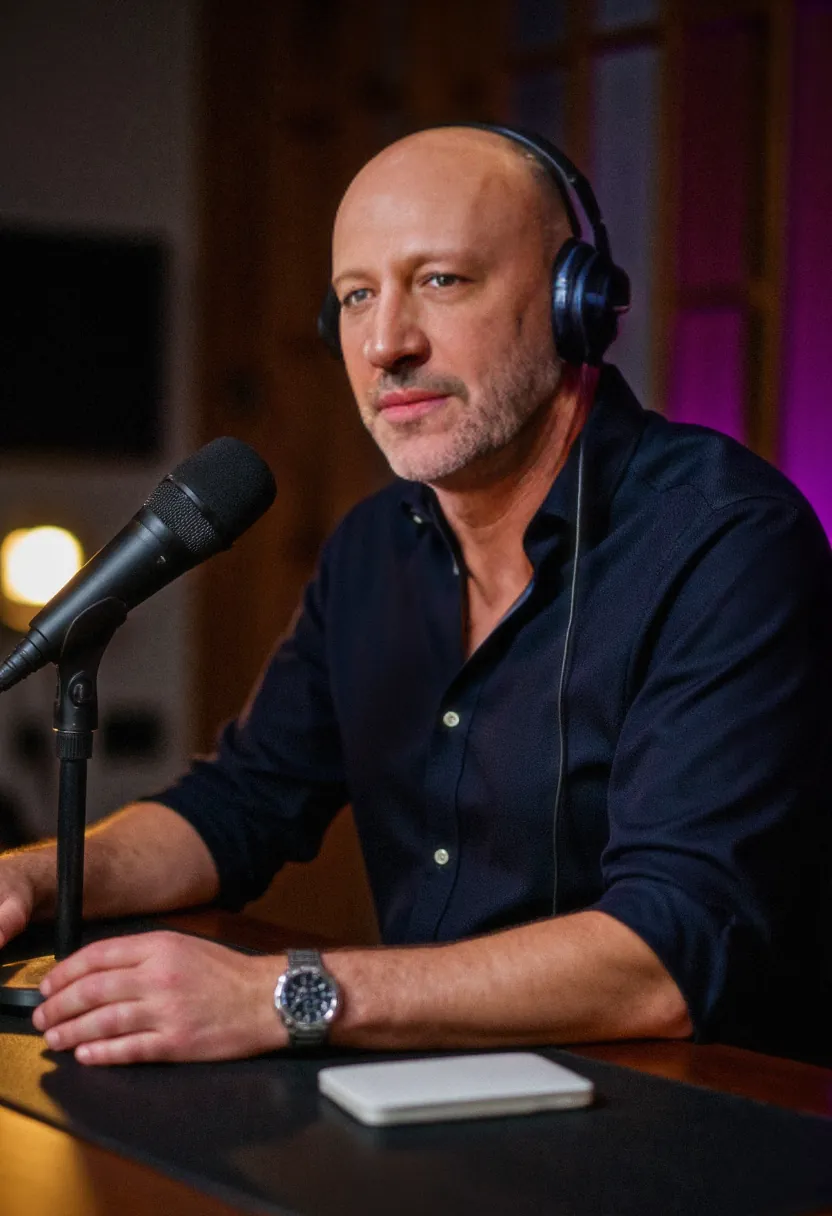 Chris Daigle recording Using AI at Work in the studio